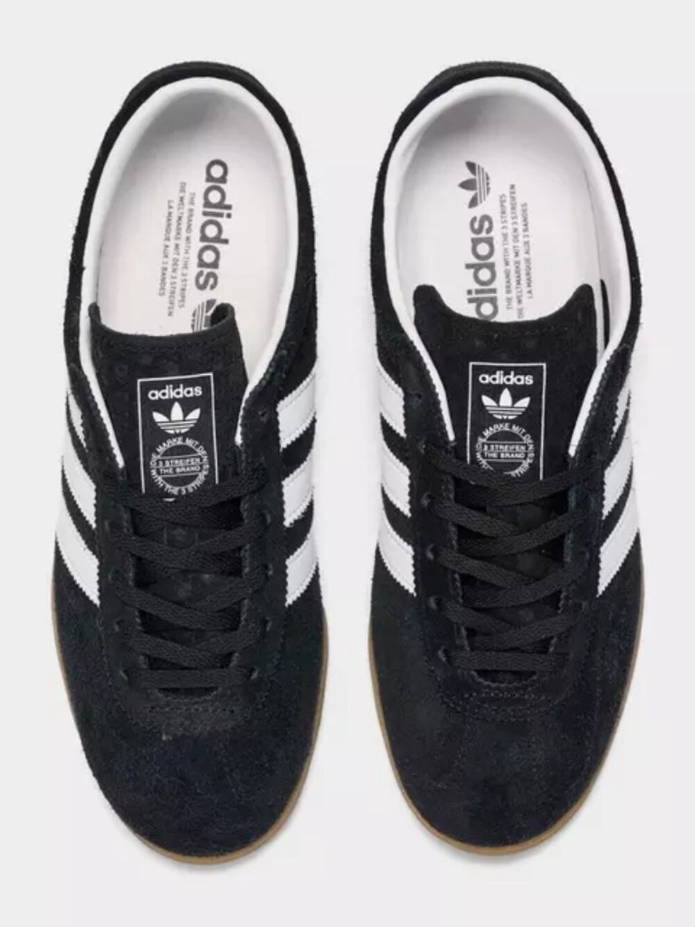 adidas Originals Gazelle Black White Gum Athletic Shoes - Picture 14 of 15